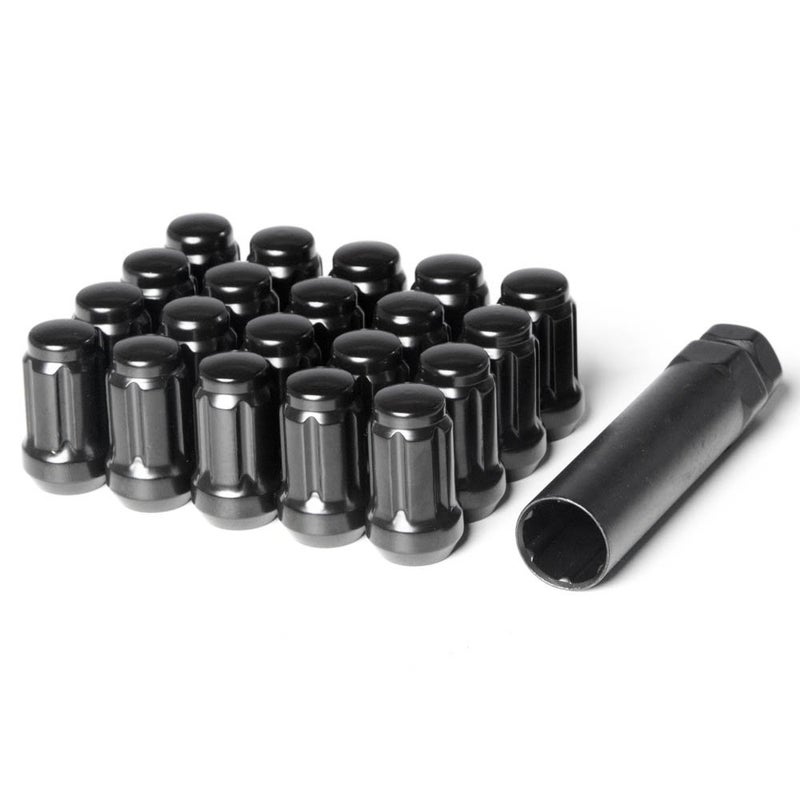 Circuit Performance Spline Drive Tuner Acorn Lug Nuts Black 12x1.5 Forged Steel (20pc + Tool) - Image 2